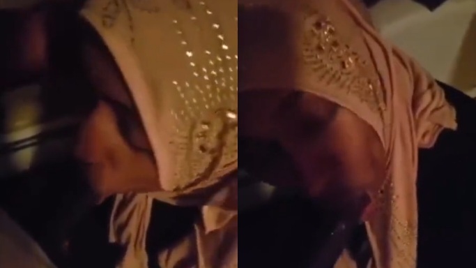 Bad Muslim Hausa girl with Hijab working on dick