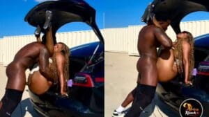 Dark Skin African Goddess Banged Outdoor In A Car