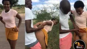 Horny African Babe Banged Beside The Road By A Passerby