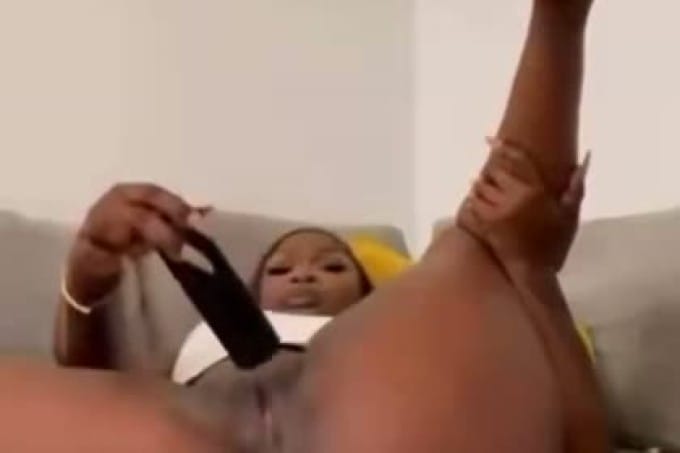 Dancehall Khandy Masturbates With TV Remote